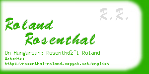 roland rosenthal business card